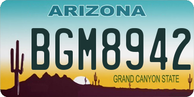 AZ license plate BGM8942