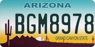 AZ license plate BGM8978