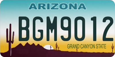 AZ license plate BGM9012