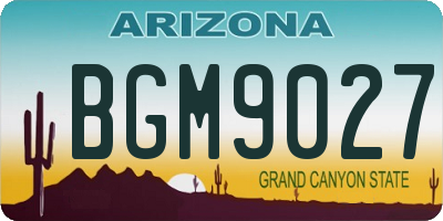 AZ license plate BGM9027