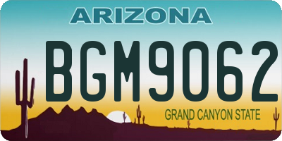 AZ license plate BGM9062