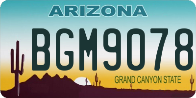 AZ license plate BGM9078