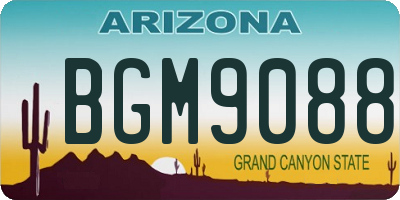 AZ license plate BGM9088