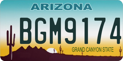 AZ license plate BGM9174