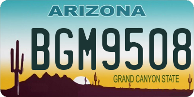 AZ license plate BGM9508