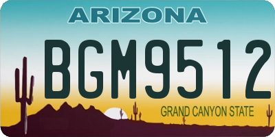 AZ license plate BGM9512