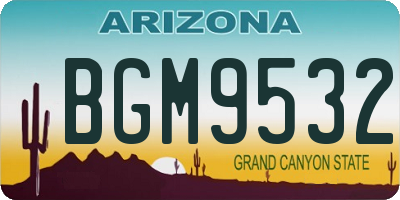 AZ license plate BGM9532