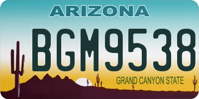 AZ license plate BGM9538