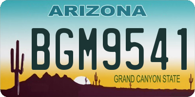 AZ license plate BGM9541