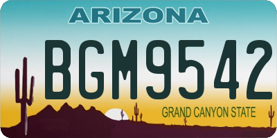 AZ license plate BGM9542