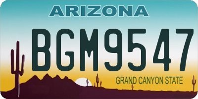 AZ license plate BGM9547