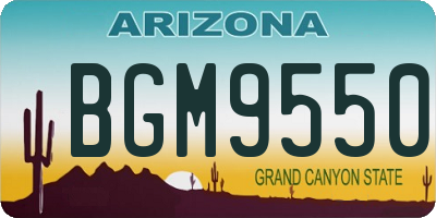 AZ license plate BGM9550