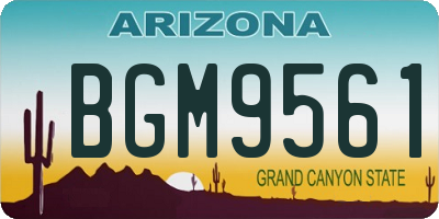AZ license plate BGM9561
