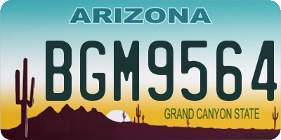 AZ license plate BGM9564