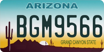 AZ license plate BGM9566