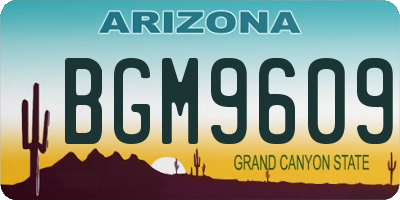 AZ license plate BGM9609