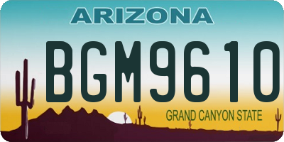 AZ license plate BGM9610