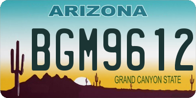 AZ license plate BGM9612