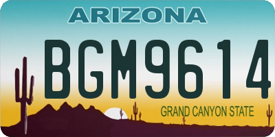 AZ license plate BGM9614