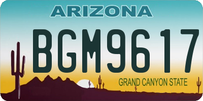 AZ license plate BGM9617
