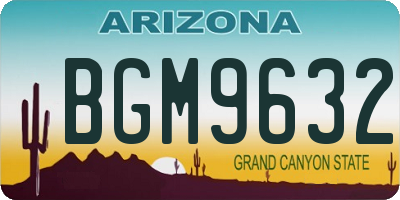 AZ license plate BGM9632