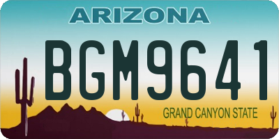 AZ license plate BGM9641