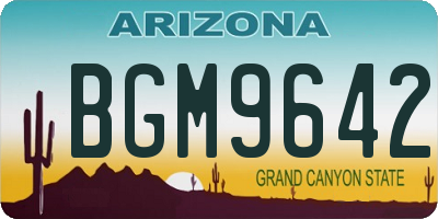 AZ license plate BGM9642