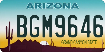 AZ license plate BGM9646