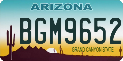 AZ license plate BGM9652