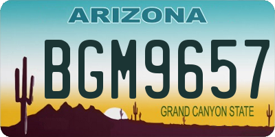 AZ license plate BGM9657