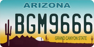 AZ license plate BGM9666
