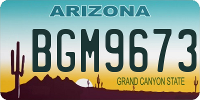 AZ license plate BGM9673
