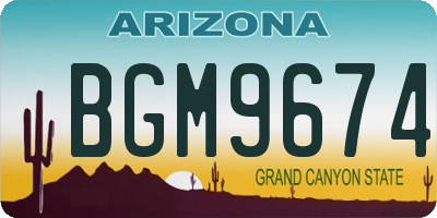 AZ license plate BGM9674