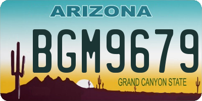 AZ license plate BGM9679