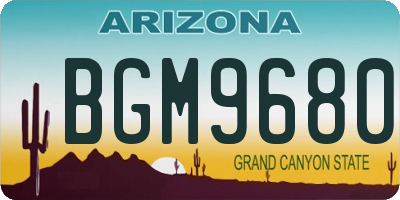 AZ license plate BGM9680