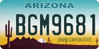 AZ license plate BGM9681
