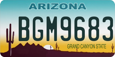 AZ license plate BGM9683