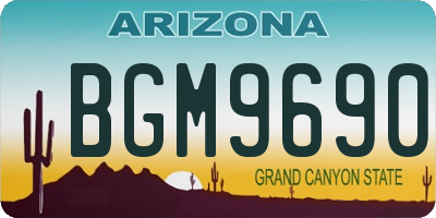 AZ license plate BGM9690