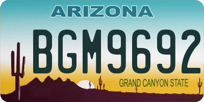 AZ license plate BGM9692