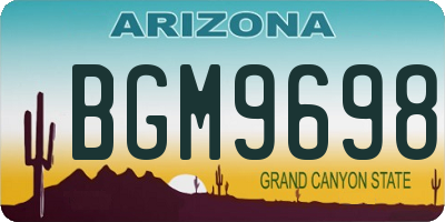 AZ license plate BGM9698