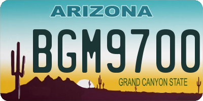 AZ license plate BGM9700