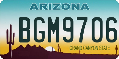 AZ license plate BGM9706