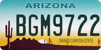 AZ license plate BGM9722