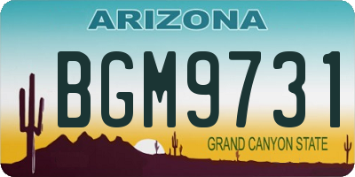 AZ license plate BGM9731
