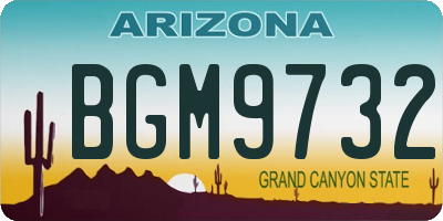 AZ license plate BGM9732