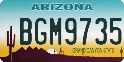 AZ license plate BGM9735