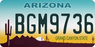 AZ license plate BGM9736