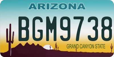 AZ license plate BGM9738