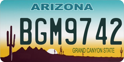 AZ license plate BGM9742