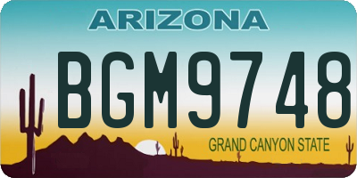 AZ license plate BGM9748